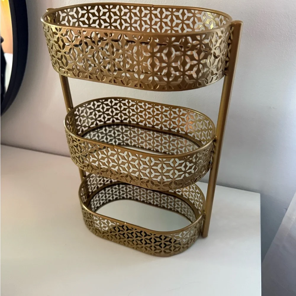 Gold Metal Tiered Organizer - Picture 1 of 3
